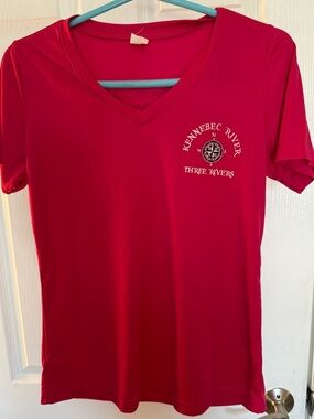 Kennebec River Three Rivers Red V-Neck Tee